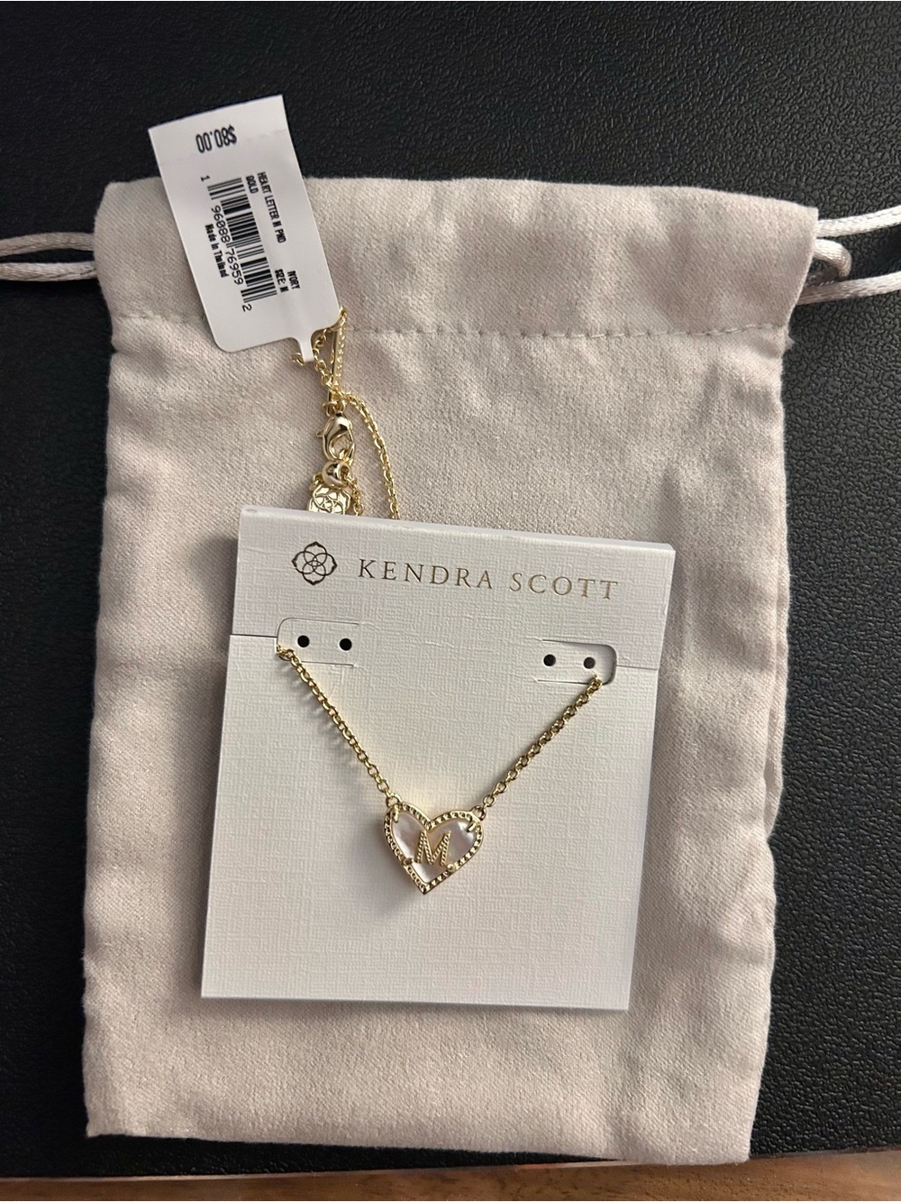 Kendra Scott Gold Ari Heart Initial M Pendant Necklace